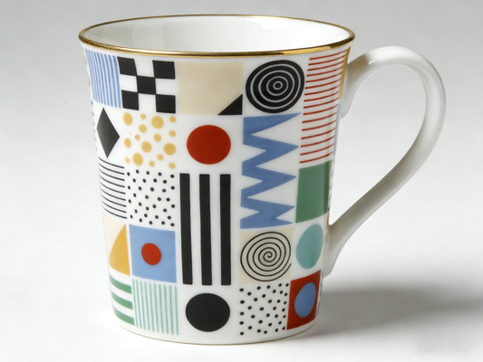 🎨 “Avant-Garde Neo-Plasticism Mug” – 20 Hours Hand-Glazing | Primary Color Abstraction × Gold Rimmed Edges × High-Gloss Art Finish 💎✨